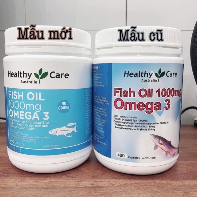 Dầu Cá Tự Nhiên Ko Mùi 400v - Healthy Care
