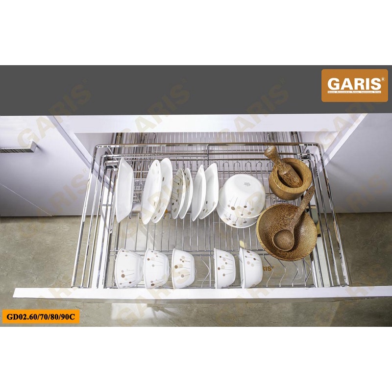 [FREESHIP HCM] Giá Bát Đĩa Garis GD02C - Nan Vuông - Inox 304 - Dùng Cho Cánh Kéo