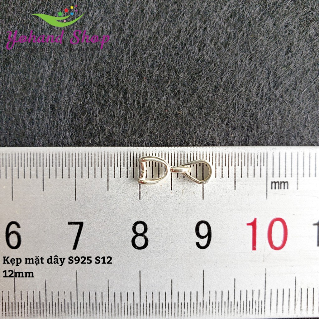 Kẹp mặt dây S925 S12  - 12mm