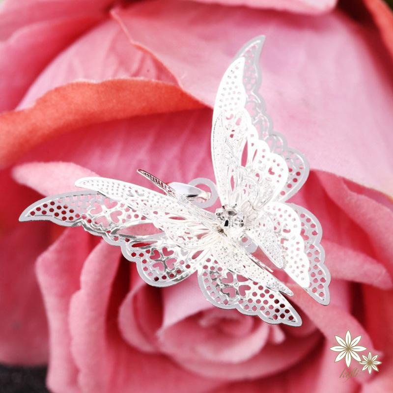 Vòng cổ Mạ Bạc Mặt Hình Bươm Bướm Đính Đá Thời Trang Cho Nữ