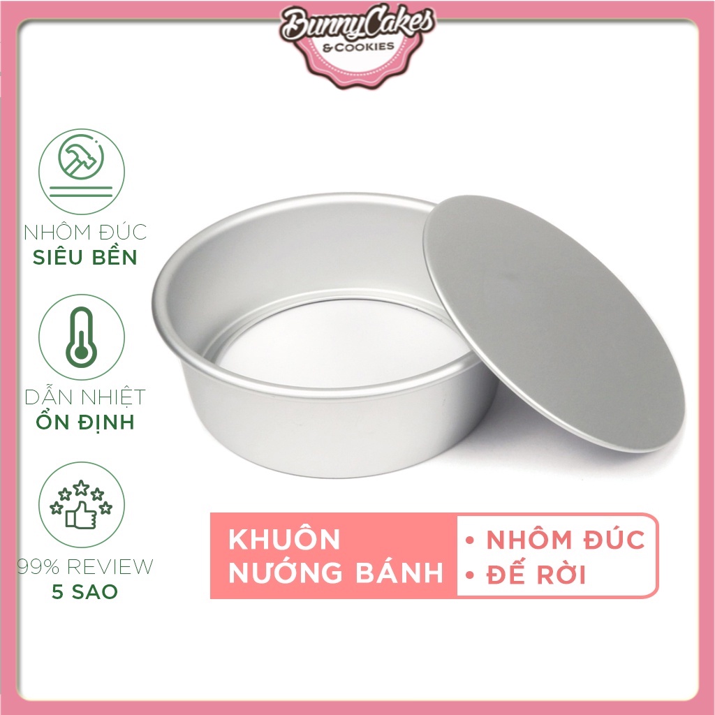 Khuôn Tròn Đế Rời Nhôm Đúc Dùng Để Nướng Bánh Gato, Làm Bông Lan, Chiffon