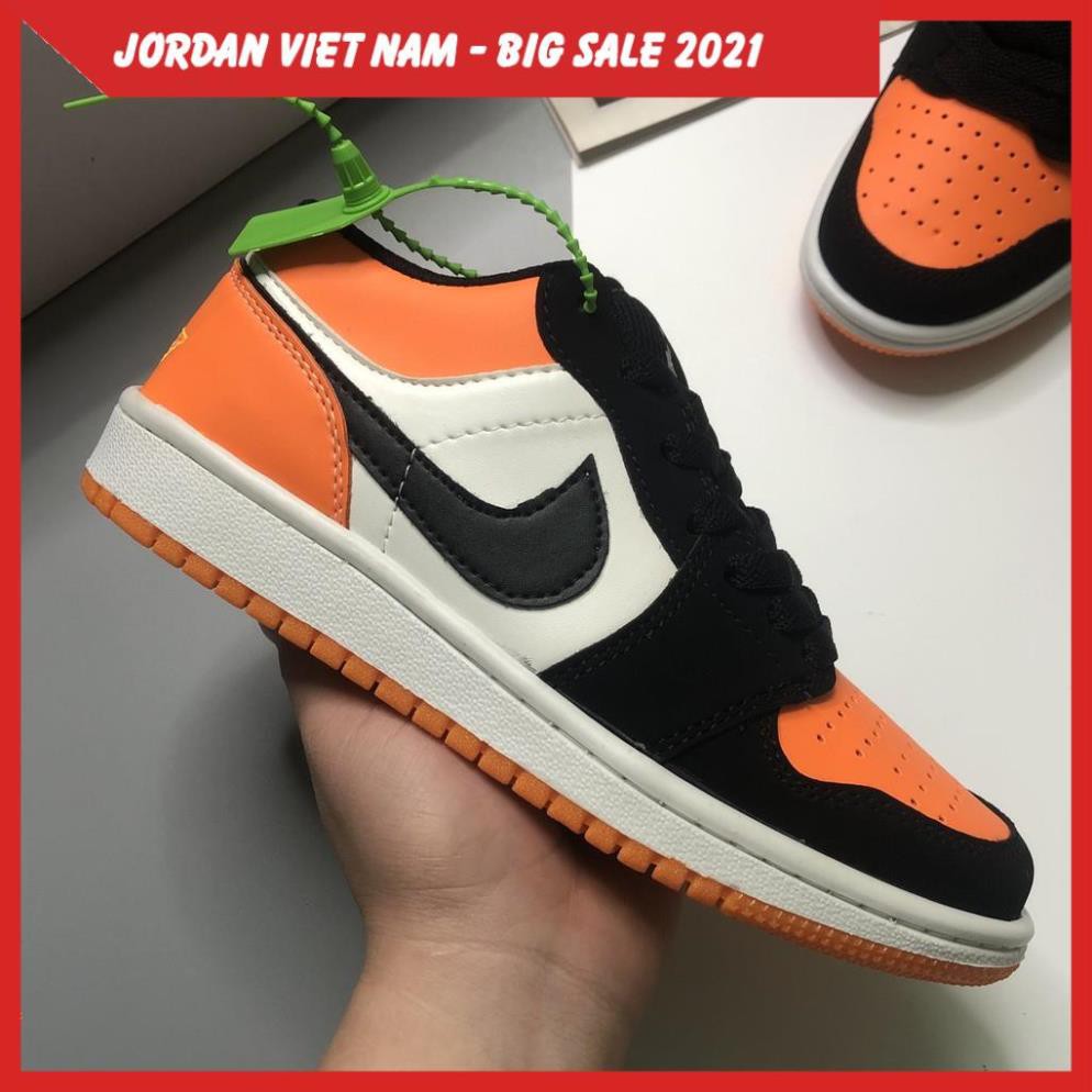 Giày Jordan Cam Đen, [KHUYẾN MẠI] Giày JDA Cổ Thấp Màu Cam Đen Da Lộn Cao Cấp, Đế Khâu Size 36 43 | JDCD008