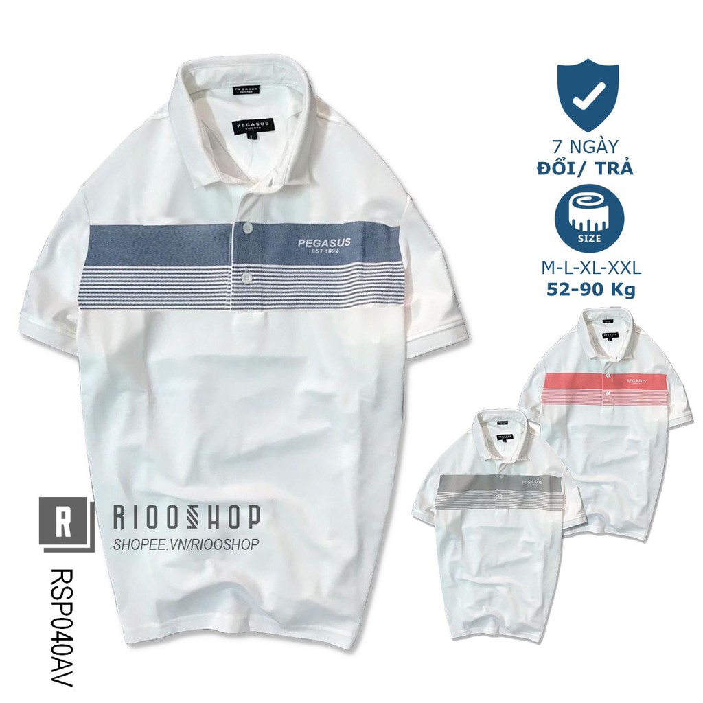Áo thun nam có cổ cao cấp pega cực đẹp RSP040AV - áo polo nam đẹp Riooshop