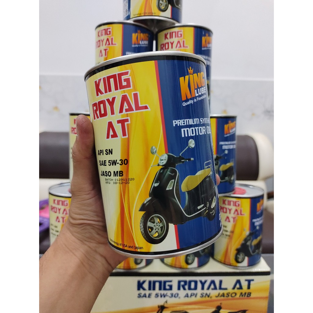 KINGLUBE - NHỚT KING ROYAL AT 5W30  0.8L NHỚT TỔNG HỢP CHẤT LƯỢNG CAO CHO XE TAY GA