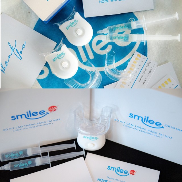 Bộ Gel làm trắng răng tại nhà Smilee - Kit tẩy trắng răng tại nhà an toàn | Chứng nhận ISO:22716 - Nhập khẩu USA