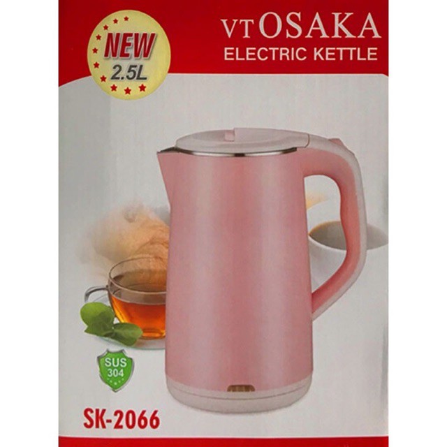 ❤️[Free Ship] Ấm Đun Siêu Tốc Osaka 2,5l 2 Lớp Bh 12 Tháng