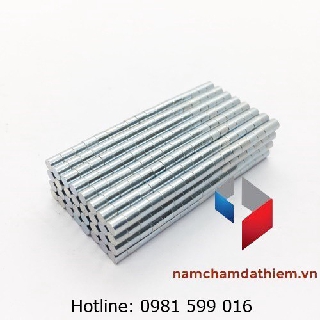 Nam châm viên tròn n 35 d3x3 mm mạ nikel