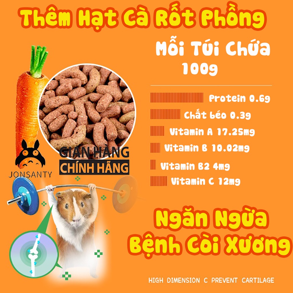 Thức ăn bọ ú chuột lang hãng JONSANTY giàu chất xơ kết hợp rau củ quả nguyên liệu cao cấp gói lớn 5LB/2,2kg CST321