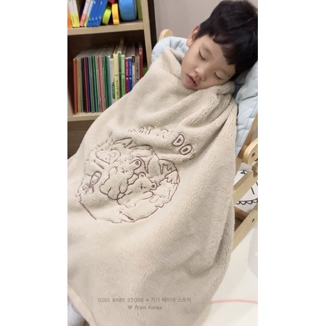 <auth+bill> Chăn lông tuyết Dottodot thêu hoạ tiết và Camping Microfiber Blanket Hàn quốc cho bé yêu