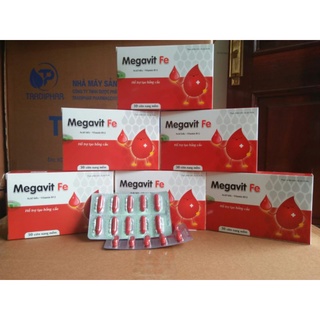 Megavit fe - viên sắt viên bổ sung acid folic và vitamin b12 hàm lượng cao.