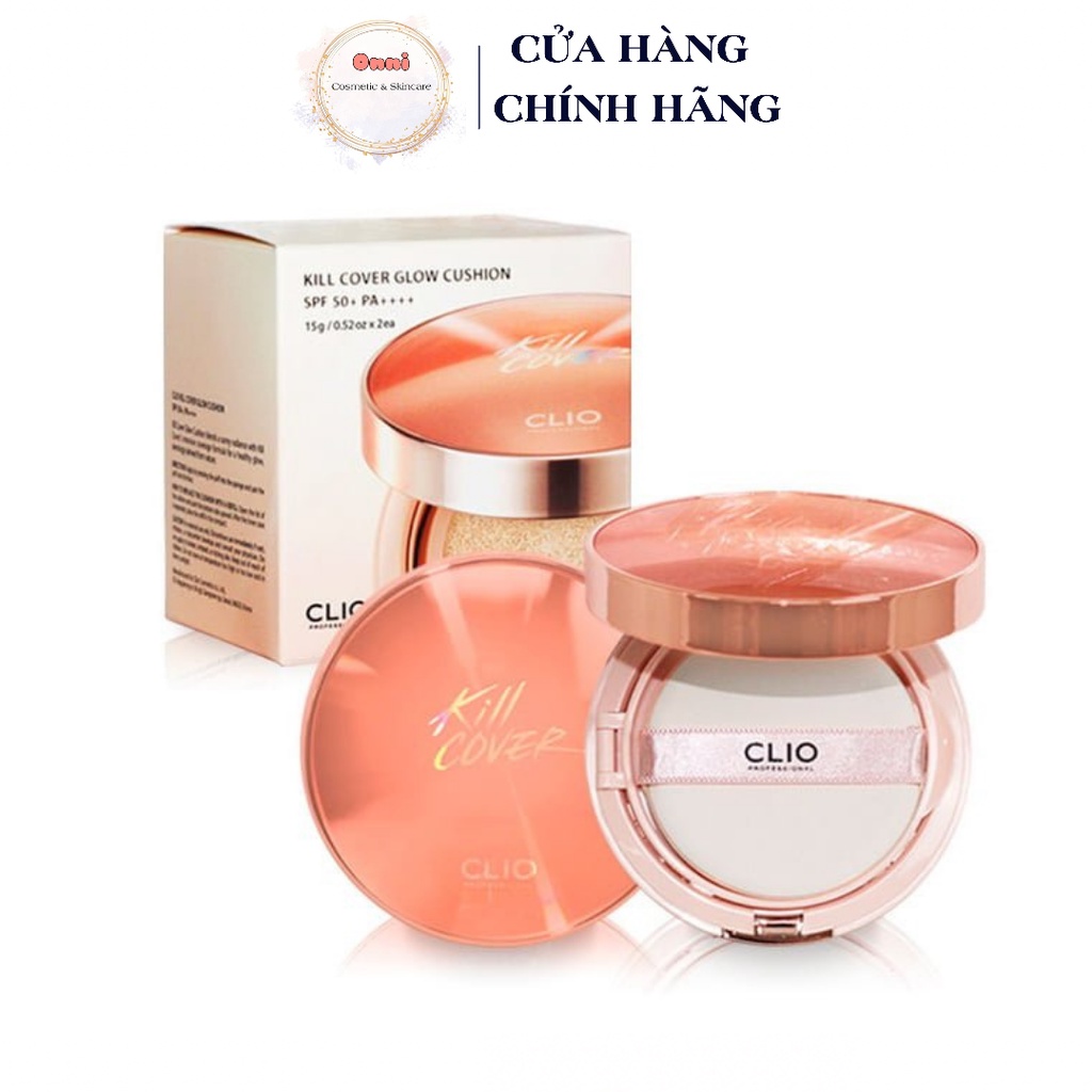 Set Phấn Nước Clio Kill Cover Glow Cushion SPF50+ Pa+++[KÈM LÕI THAY THẾ