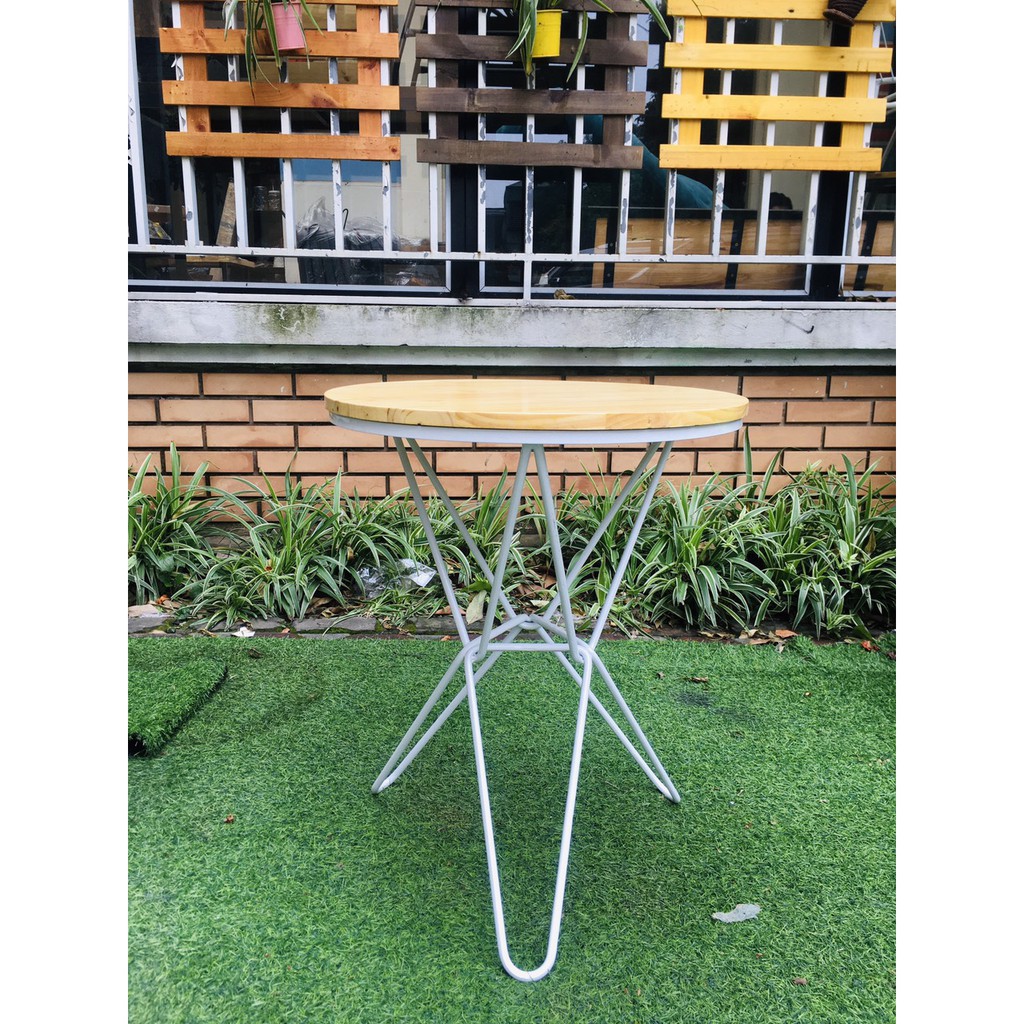 Bàn ngoài trời chân hairpin zic zac HPBBC 03 - 02 - Xưởng Yến HP decor