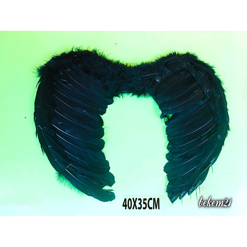 Đôi Màu Đen Cánh thiên thần cosplay màu trắng