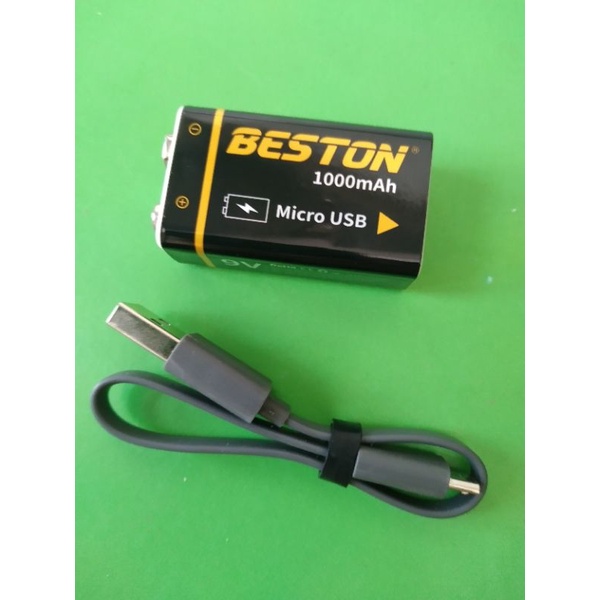 Pin 9V vuông hãng Beston dung lượng 1000mAh sạc trực tiếp bằng dây cáp micro USB