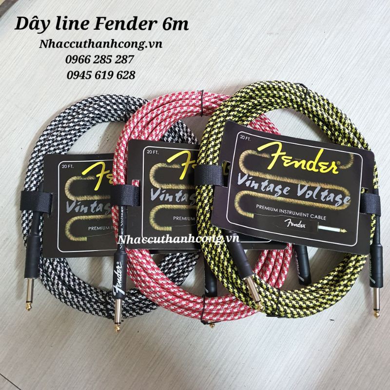 Dây line Fender dài 6m, dây jack kết nối từ đàn qua amply| NHẠC CỤ THÀNH CÔNG