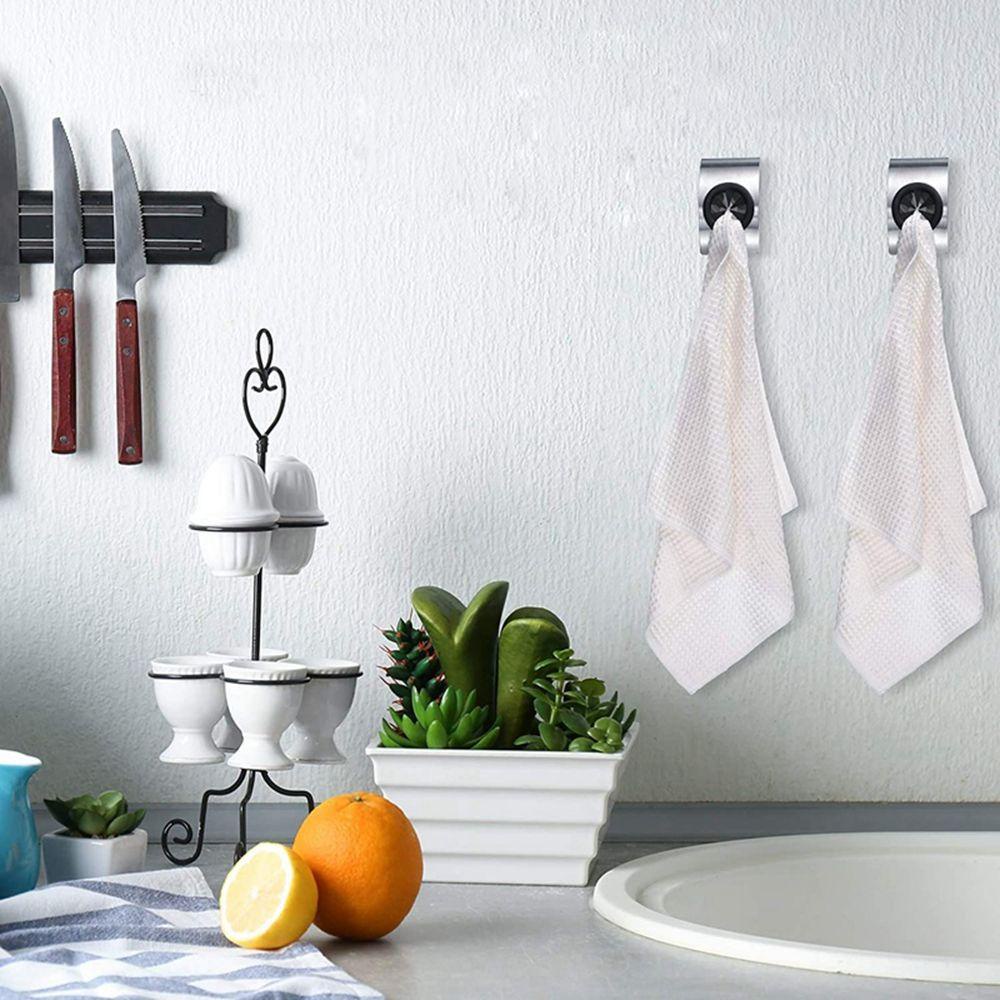 Móc Treo Khăn Bằng Thép Không Gỉ Tự Dính Tiện Dụng Cho Nhà Bếp Giá Đỡ