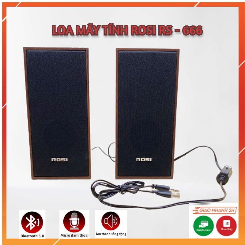 Loa Vân gỗ Máy Tính Rosi 666(USB 2.0 ) Âm Thanh Hay Sắc Nét, Thiết Kế Sang Trọng Đẹp Mắt, Mang Lại  Âm Thanh Tuyệt Vời