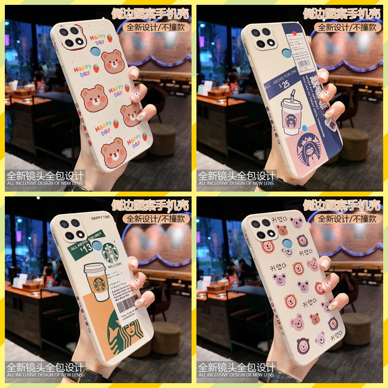 Ốp lưng OPPO A15 OPPO A15S điện thoại Silicone mềm viền thẳng in hình thương hiệu thời trang cho OPPO A15 A15S