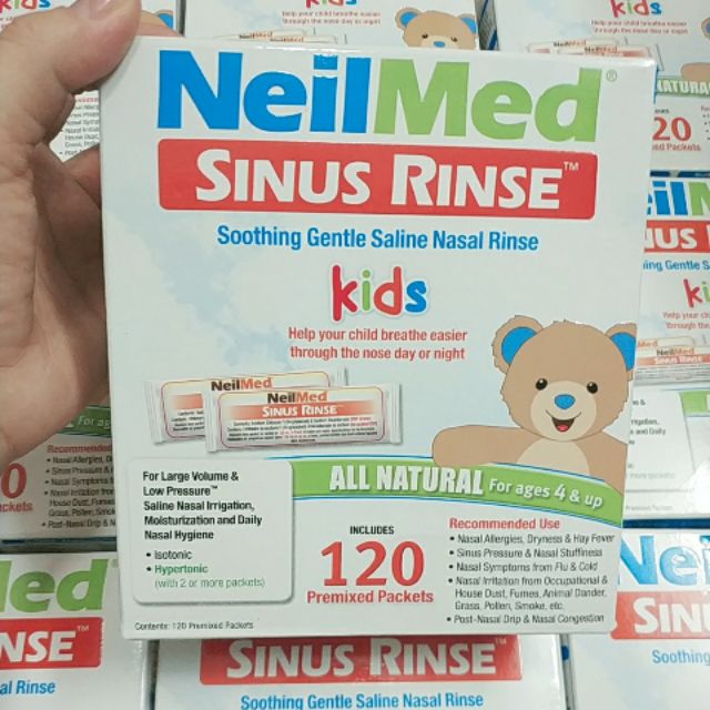 Muối rửa mũi Trẻ Em Neilmed kids hộp 120 gói