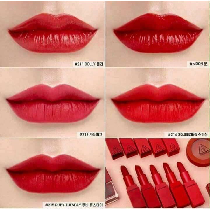 SON LÌ 3CE RED RECIPE MATTE LIP COLOR MÀU 212 (Đỏ thuần)