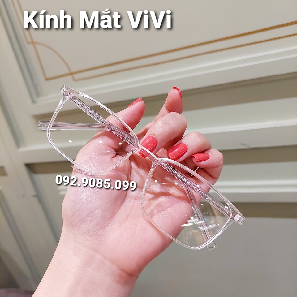 Gọng kính cận thời trang nam nữ dáng chữ nhật V8188 chất liệu gọng nhựa cốt kim loại , Nhận cắt : Cận - Viễn - Loạn