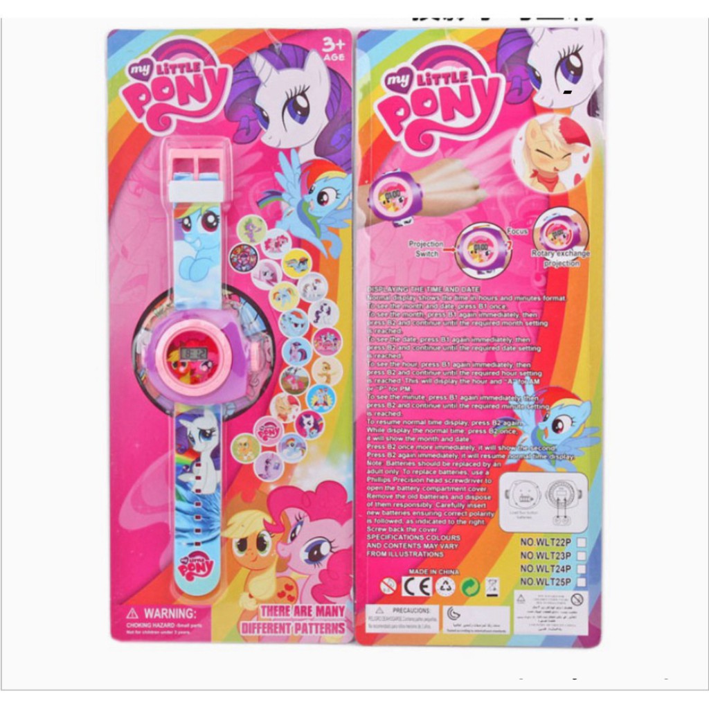Đồng hồ bé gái hình Pony chiếu 20 hình