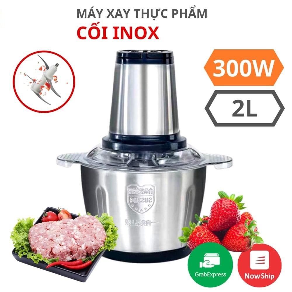 MÁY XAY THỊT XAY THỰC PHẨM CỐI INOX 4 LƯỠI SIÊU KHOẺ