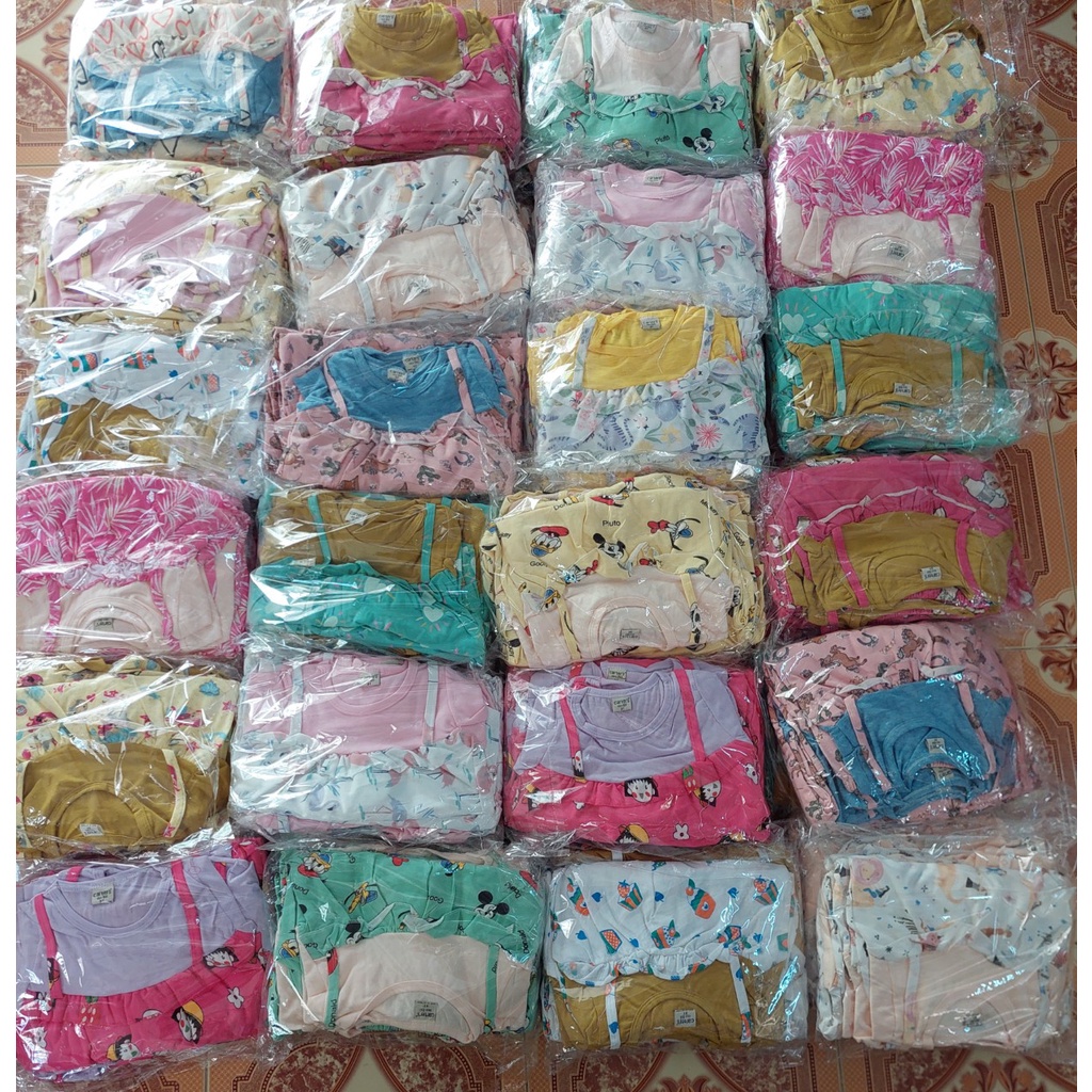 ĐỒ BỘ THUN COTTON VẢI MỀM MỊN MÁT CO GIÃN GIÁ RẺ CHO BÉ GÁI
