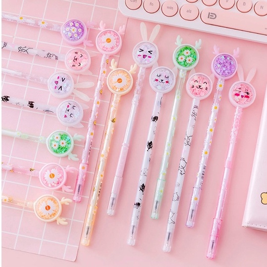 🍉Bút Mực Gel Đầu Thỏ Kim Tuyến Siêu Dễ Thương DUASHOP.