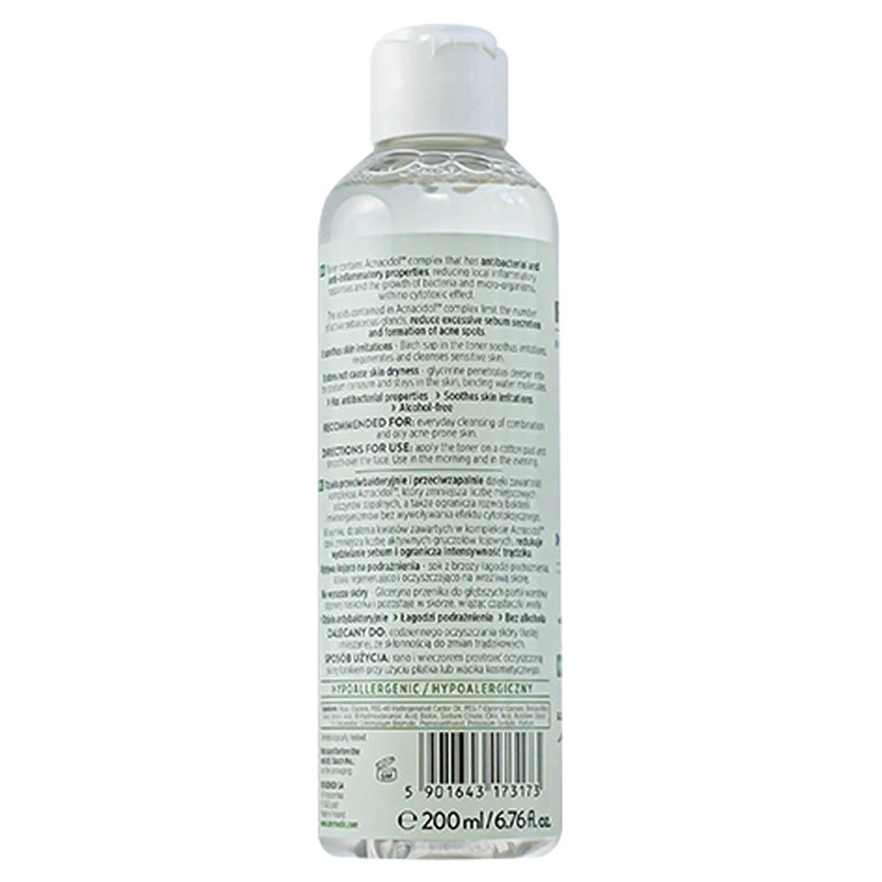 Toner làm dịu cho da dầu mụn Dermedic Normacne Cleansing And Regulating Skin 200ml