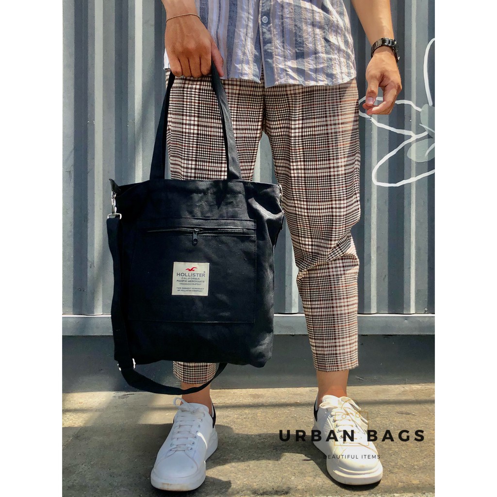 Túi vải đeo chéo [ holister khoá kéo và chất liệu vải cotton dày] dành cho nam, [free shipping 0đ] | BigBuy360 - bigbuy360.vn
