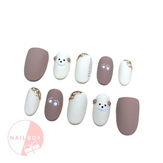 Nail box móng úp dán thiết kế gấu kèm keo