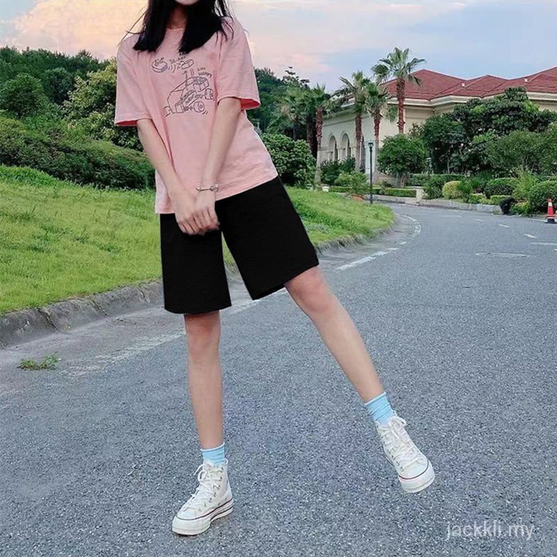 Đen Quần ngắn ống rộng Lưng Cao Phong Cách Hàn Quốc Thời Trang Mùa Hè Dành Cho Trẻ 2021 | BigBuy360 - bigbuy360.vn