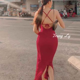 Đầm body 2 dây đan lưng ( ảnh thật )