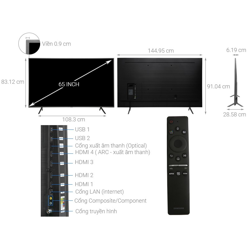 Smart Tivi QLED Samsung 4K 65 inch QA65Q75R