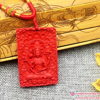 Mặt dây chuyền Khổng Tước Minh Vương chu sa B153