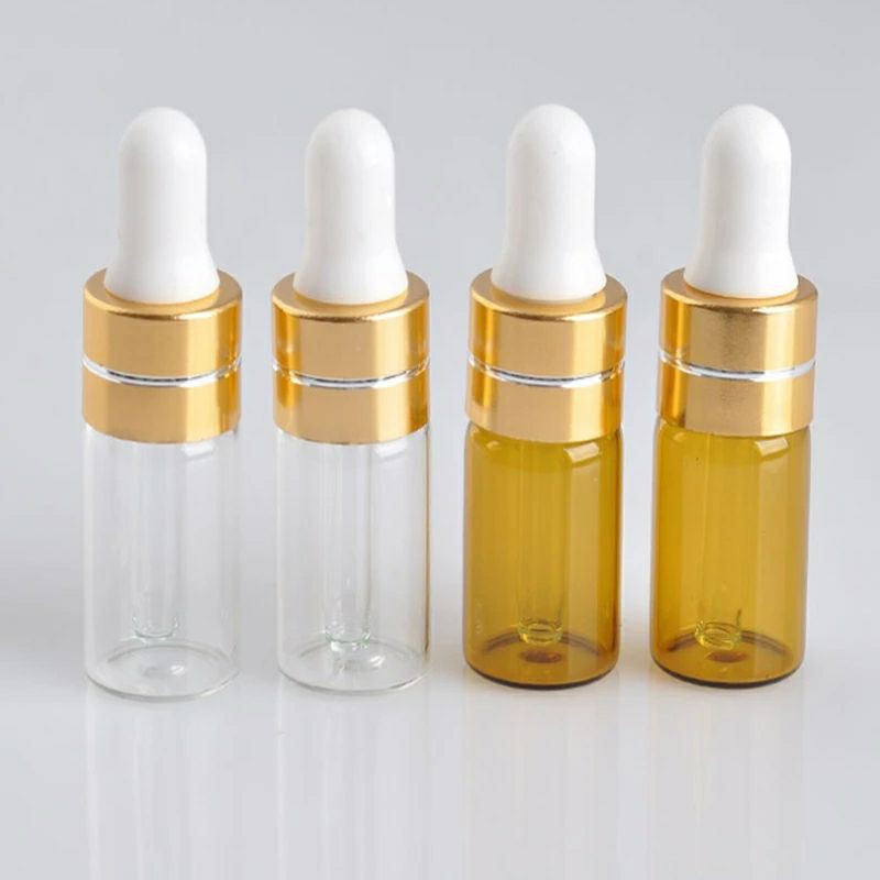 Set 5 LỌ CHIẾT SERUM mỏng trong nâu nhỏ giọt 3ml 5ml - CHAI CHIẾT TINH DẦU THỦY TINH đựng MỸ PHẨM