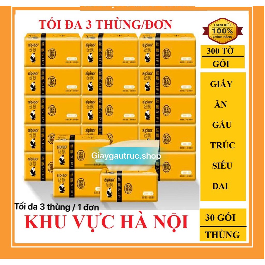 THÙNG 30 GÓI GIẤY ĂN GẤU TRÚC CHÍNH HIỆU SIPIAO MÃ [ 6021 ] NỘI ĐỊA TRUNG