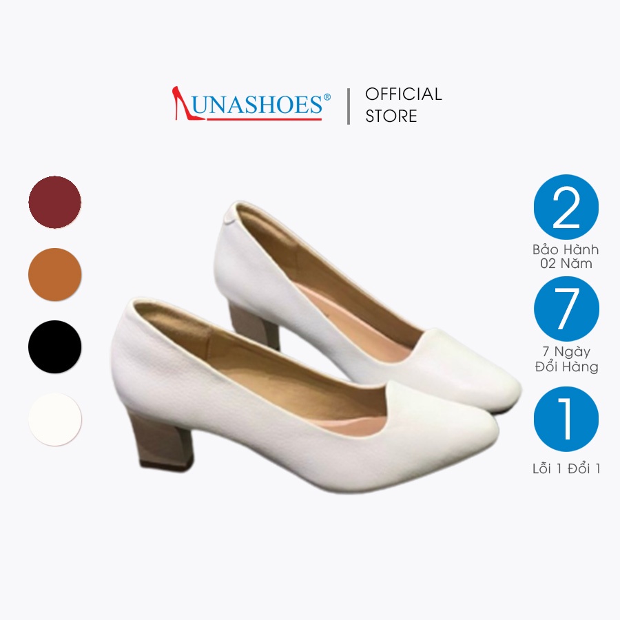 Cao gót nữ 5p Lunashoes 9015 giầy da bò thật cho mẹ bảo hành 24 tháng hàng vnxk guốc búp bê