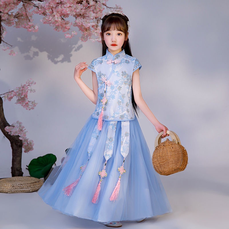 Đầm Công Chúa Kiểu Hán Phục Trung Hoa Thời Trang Mùa Xuân Cho Bé Gái