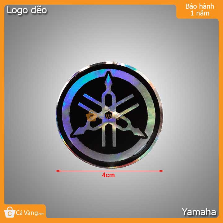 Logo tròn dẽo trang trí xe máy yamaha đường kính 4cm