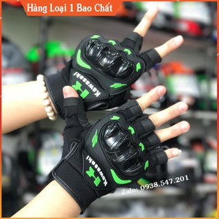 Găng tay moto Kawasaki gù hở ngón