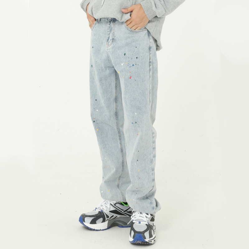 Quần Jeans Ống Rộng Phong Cách Hàn Quốc Cá Tính Dành Cho Nam