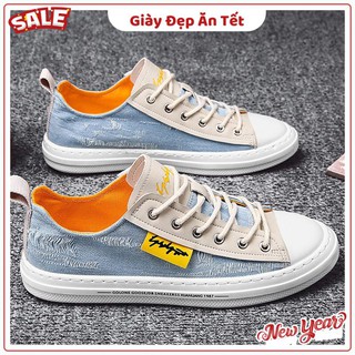 Giày thể thao nam vải bò rách phối màu