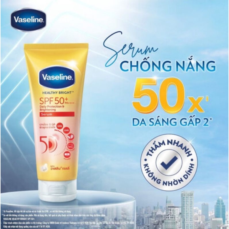 VASELINE-Tinh Chất Chống Nắng Cơ Thể Dưỡng Sáng 300/320ml Sun + Pollution Protection 50X SPF50+/PA++++