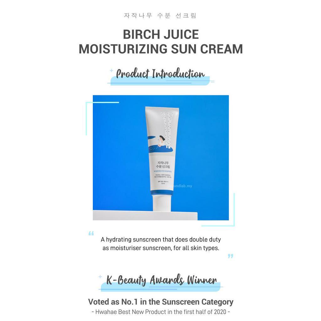 Kem chống nắng dưỡng ẩm round lab birch juice spf 50+ / pa ++++ - 50ml sun screen