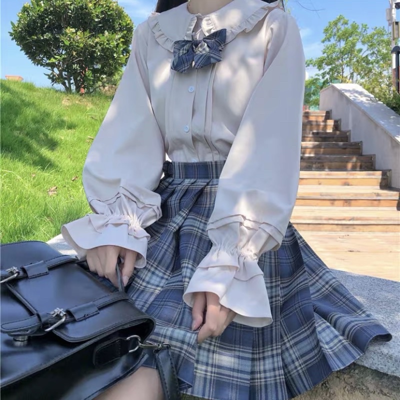 [Order] Sơ Mi JK Cổ Búp Bê Tay Xếp Tầng