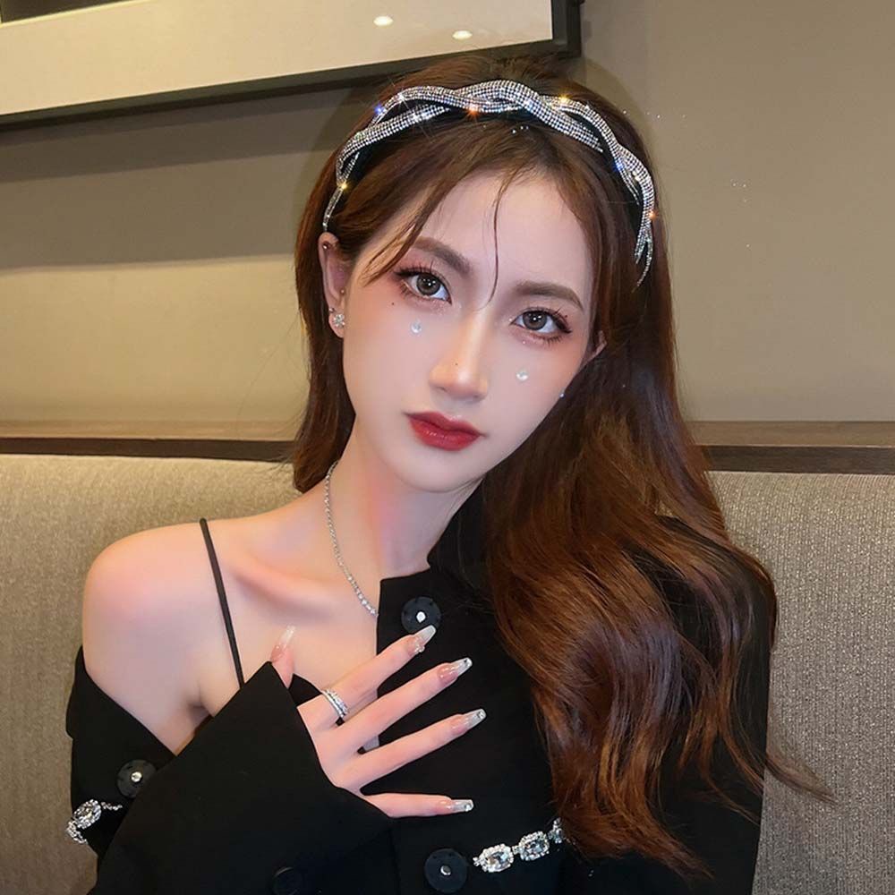 Băng đô cài tóc đính đá lấp lánh phong cách Hàn Quốc sang trọng cho nữ