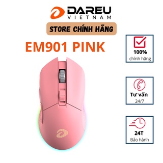 Mua Chuột không dây Gaming Dareu EM901 Pink - Wireless ( Sử dụng pin sạc trong ) - LED viền RGB