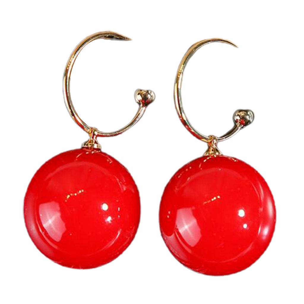 Bông tai chữ C đính ngọc trai giả thời trang